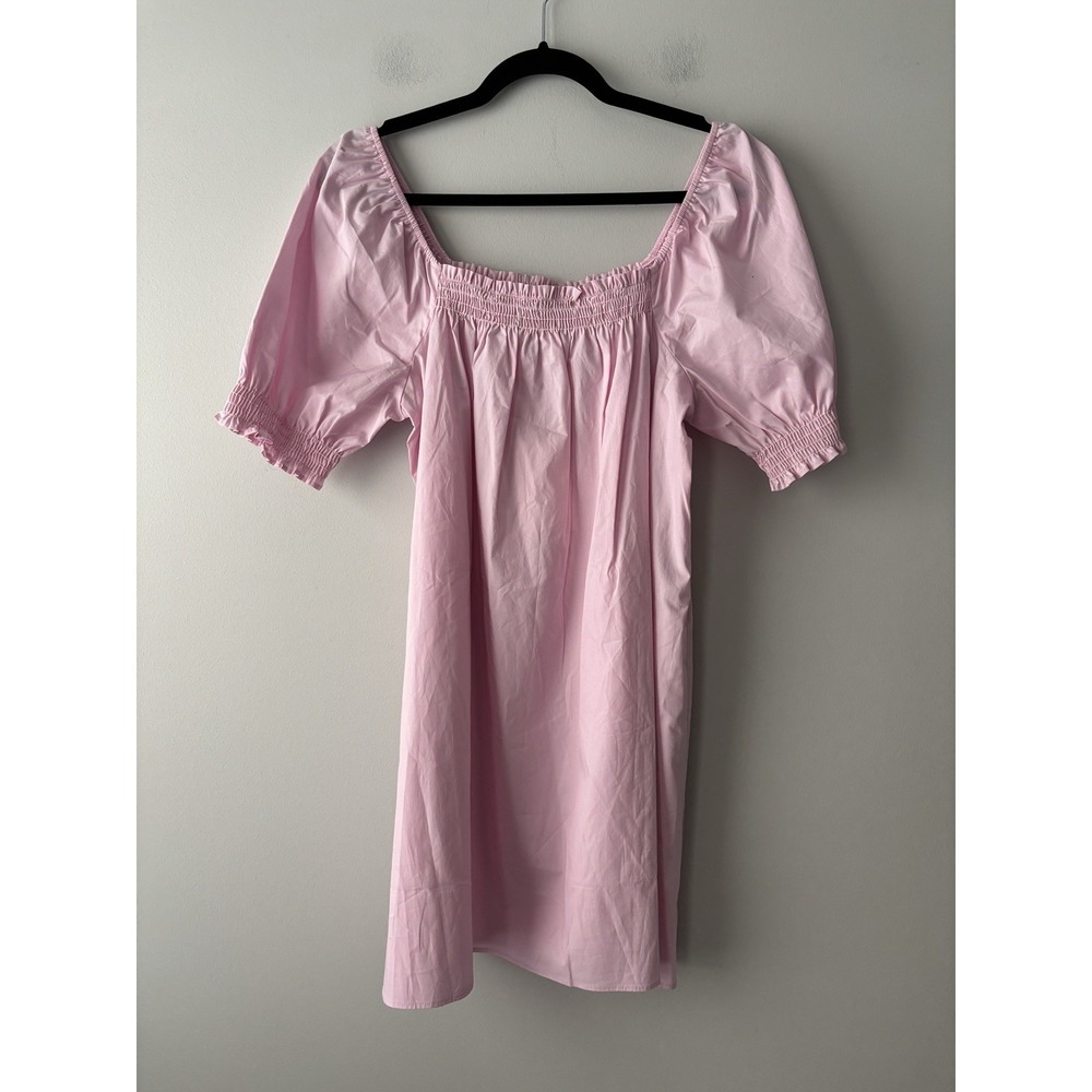 Show Me Your‎ MuMu Annalynne Mini Dress Petal Pink Puff Sleeve Babydoll Sz Small - Picture 4 of 7